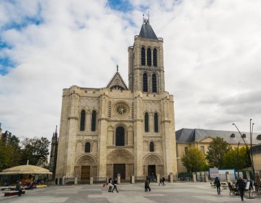 PARIS, FRANCE - 02 OCTOBER 2018:The Saint Denis cathedral. clipart