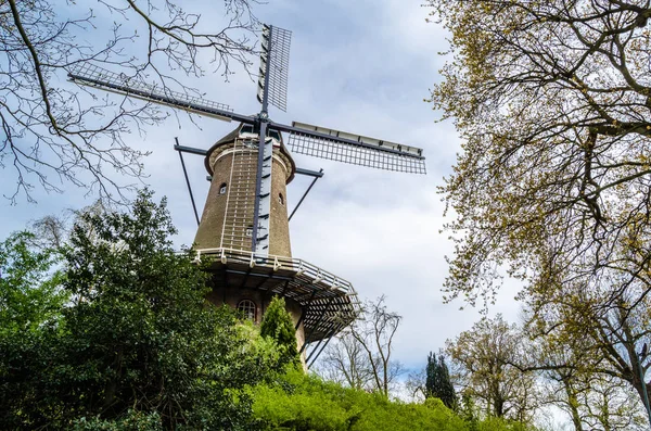 Molino de viento holandés en Alkmaar, Países Bajos —  Fotos de Stock