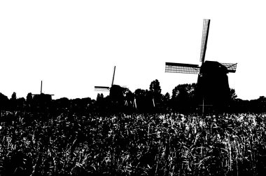 Hollanda Yeldeğirmeni siluet