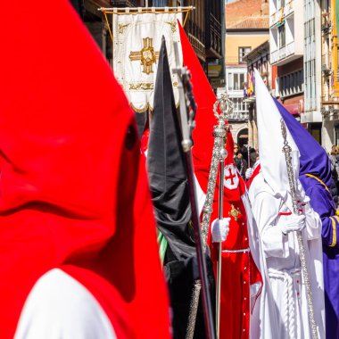 Palencia, İspanya - 24 Mart 2016: Geleneksel İspanyolca kutsal hafta alayı