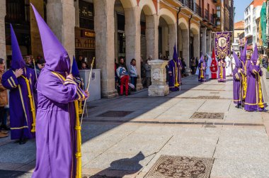 Palencia, İspanya - 24 Mart 2016: Geleneksel İspanyolca kutsal hafta alayı