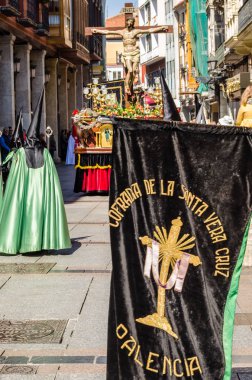 Palencia, İspanya - 24 Mart 2016: Geleneksel İspanyolca kutsal hafta alayı
