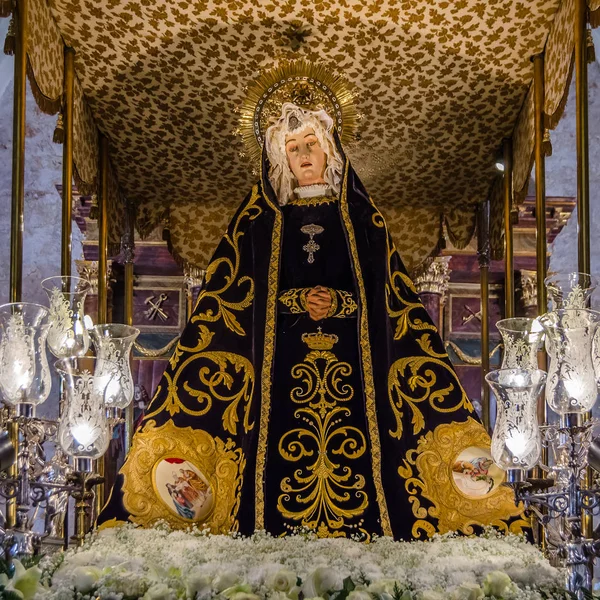 Exposition de statues de la procession de la Semaine Sainte en Espagne — Photo