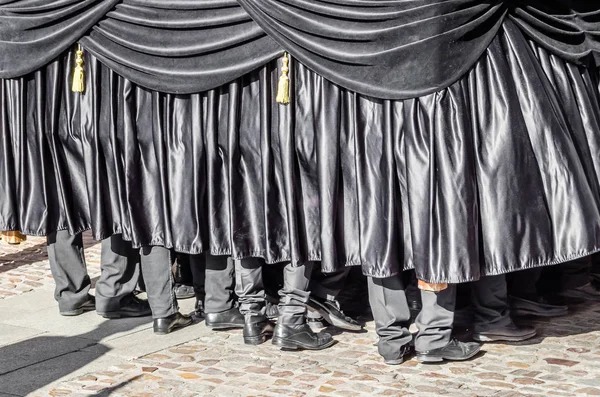 Detalhe de uma procissão tradicional da Semana Santa Espanhola — Fotografia de Stock