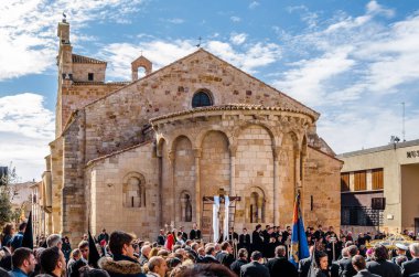 Zamora, İspanya - 25 Mart 2016: Geleneksel İspanyolca kutsal hafta (Semana Noel Baba) alay üzerinde Kutsal Cuma sokaklarda Zamora (Castilla y Leon), İspanya