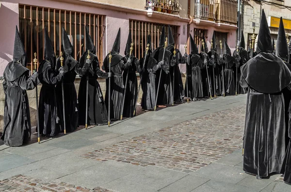 스페인 2016 스페인어 부활절 행렬에 거룩한 금요일 거리에서 레온을 스페인의 — 스톡 사진