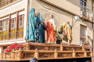 Zamora, İspanya - 25 Mart 2016: Geleneksel İspanyolca kutsal hafta (Semana Noel Baba) alay üzerinde Kutsal Cuma sokaklarda Zamora (Castilla y Leon), İspanya