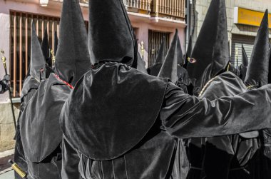 Zamora, İspanya - 25 Mart 2016: Geleneksel İspanyolca kutsal hafta (Semana Noel Baba) alay üzerinde Kutsal Cuma sokaklarda Zamora (Castilla y Leon), İspanya