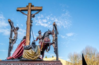 ZAMORA, SPAIN - MARCH 25, 2016: Traditional Spanish Holy Week (Semana Santa) procession on Holy Friday in the streets of Zamora (Castilla y Leon), Spain clipart