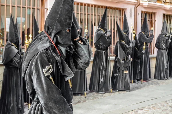 Zamora, İspanya - 25 Mart 2016: Geleneksel İspanyolca kutsal hafta (Semana Noel Baba) alay üzerinde Kutsal Cuma sokaklarda Zamora (Castilla y Leon), İspanya