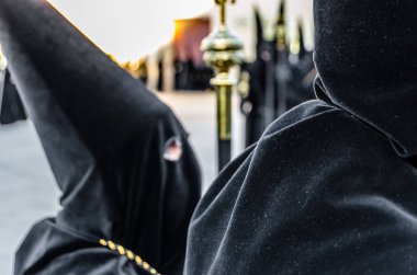 Zamora, İspanya - 25 Mart 2016: Geleneksel İspanyolca kutsal hafta (Semana Noel Baba) alay üzerinde Kutsal Cuma sokaklarda Zamora (Castilla y Leon), İspanya