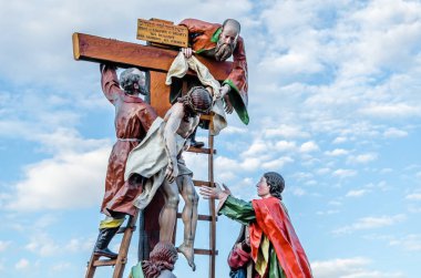 Zamora, İspanya - 25 Mart 2016: Geleneksel İspanyolca kutsal hafta (Semana Noel Baba) alay üzerinde Kutsal Cuma sokaklarda Zamora (Castilla y Leon), İspanya
