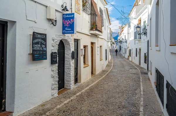 Altea Spain December 2018 Narrow Streets Mediterranean White Village Altea — Stock Photo, Image