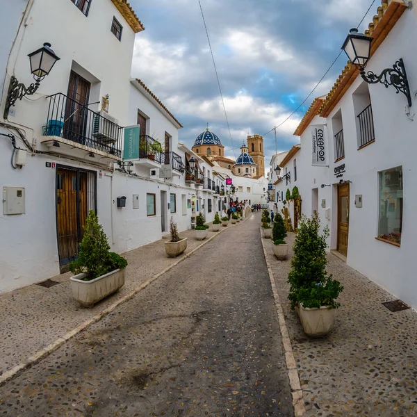 Altea España Diciembre 2018 Calles Estrechas Pueblo Blanco Mediterráneo Altea — Foto de Stock