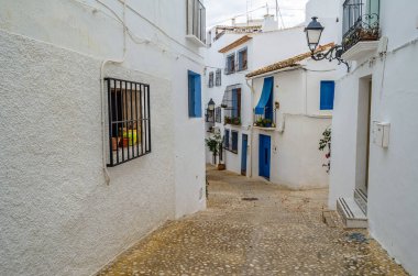 Alicante ili, İspanya 'nın Akdeniz beyaz köyü Altea' da mimarlık
