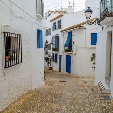 Alicante ili, İspanya 'nın Akdeniz beyaz köyü Altea' da mimarlık