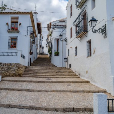 Alicante ili, İspanya 'nın Akdeniz beyaz köyü Altea' da mimarlık