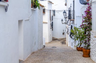 Alicante ili, İspanya 'nın Akdeniz beyaz köyü Altea' da mimarlık