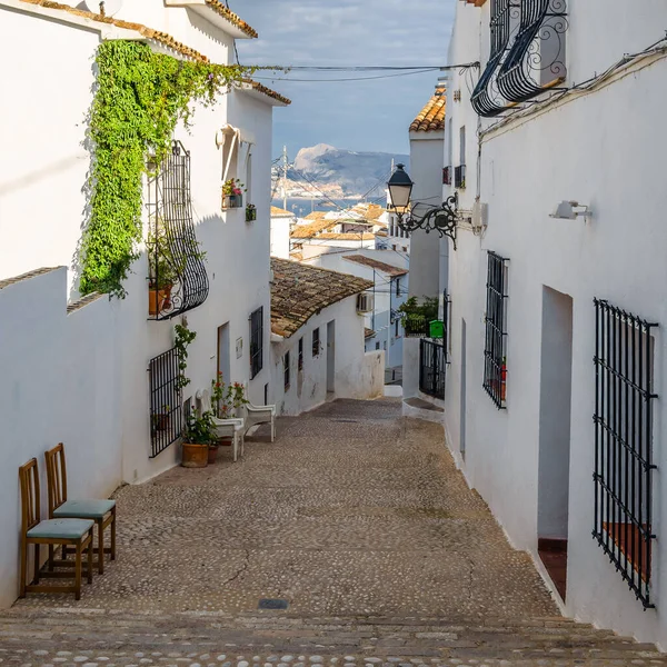 Arquitectura Pueblo Blanco Mediterráneo Altea Provincia Alicante España —  Fotos de Stock