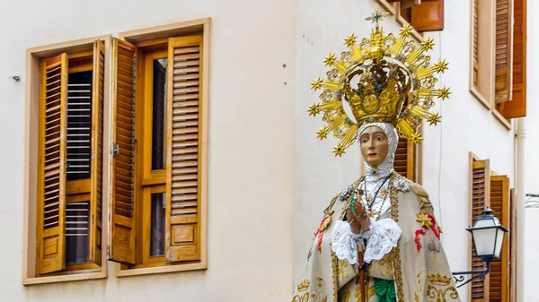Elche Espanha Dezembro 2018 Procissão Religiosa Durante Festa Vinda Virgem — Fotografia de Stock