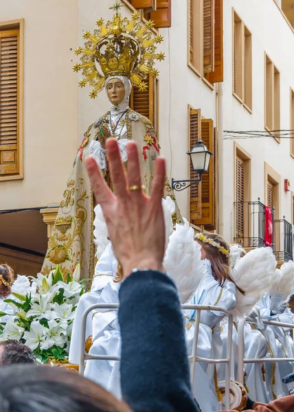 Elche Espanha Dezembro 2018 Procissão Religiosa Durante Festa Vinda Virgem — Fotografia de Stock