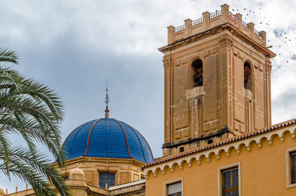 View of the Baroque basilica in the town of Elche, Alicante province, Spain