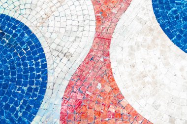 İspanya Alicante 'de renkli kaldırım taşları, dokulu arka plan.