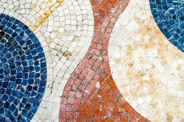 西班牙阿利坎特五彩斑斓的鹅卵石路面 纹理背景 — 图库照片