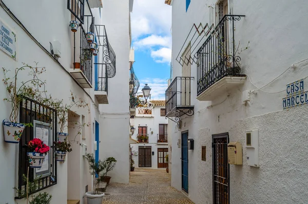 Altea Spain December 28 2018 Narrow Streets In The Mediterranean White Village Of Altea Alicante Province Spain Europe Costa Blanca Stock Photo 358349684