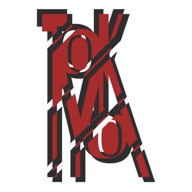 Tokyo, Japonya tasarım giysileri için tipografi, soyut baskı damgası, spor tipografi amblemi, yaratıcı tasarım, atletik giyim tasarımı giyer. Vektör illüstrasyonu.