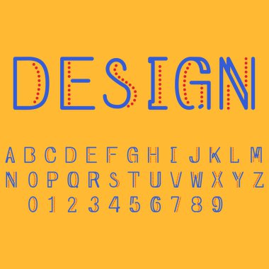 Modern soyut tipografik yazı tipi ve alfabe. Minimum tasarım. Vektör İllüstrasyonu.