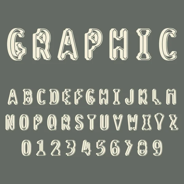 Alfabeto Astratto Moderno Con Lettere Numeri Latini Design Minimale Illustrazione — Vettoriale Stock