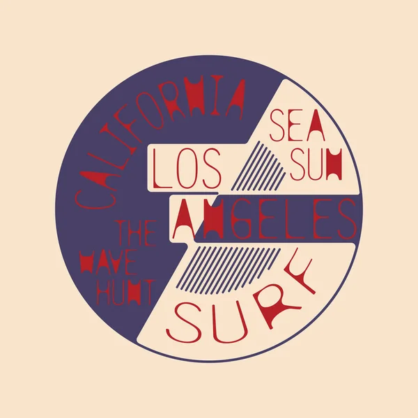Графический Дизайн Серфинга Футболках Калифорнии Охота Волнами Солнце Море Носи — стоковый вектор