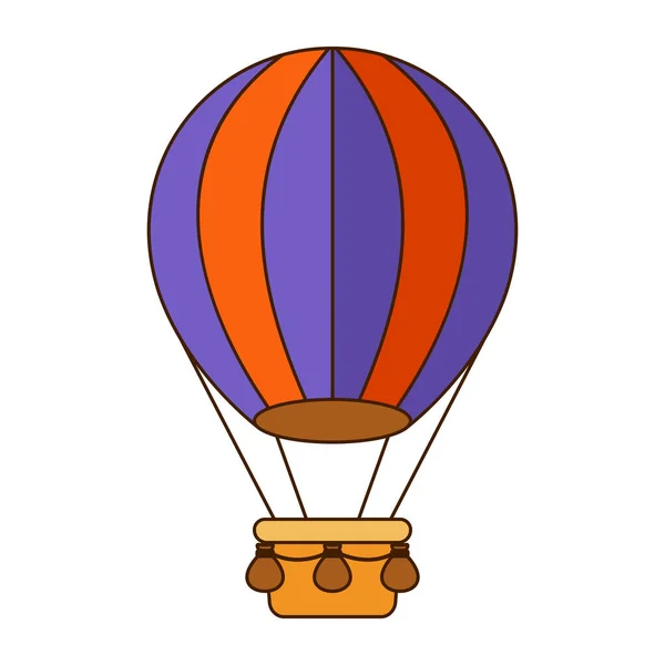 Flacher Bunter Heißluftballon Vektorillustration — Stockvektor