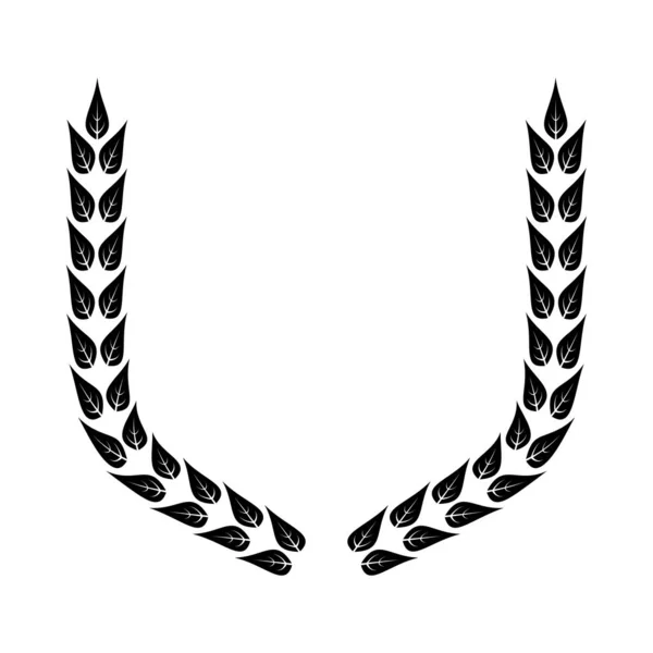 ローレル リース紋章学的デザインブラック アイコン — ストックベクタ