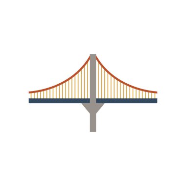 Köprü, süspansiyon, ip ikonu vektör görüntüsü. Bina ve simgeler için de kullanılabilir. Mobil uygulamalar ve web uygulamaları için uygun. Vektör illüstrasyonu.