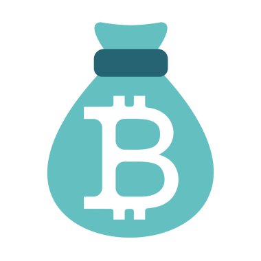 Bitcoin. Para çantası. Yatırımın sembolü. Vektör.