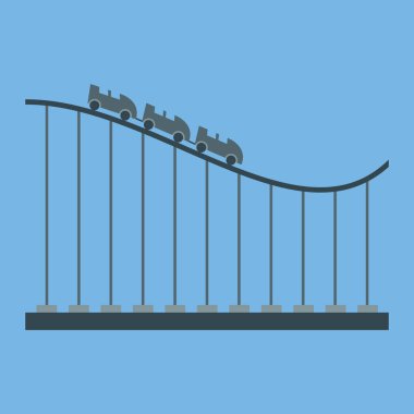 Simge eğlence parkı, eğlence, eğlence, eğlence, gezinti. Vektör illüstrasyonu.