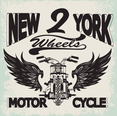 Tipografi grafik yarış motosiklet. Eski okul bisiklet. T-shirt tasarım, vektör çizim