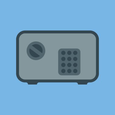 Güvenli vektör ikonu. Bir para sembolü; güvenlik ve para koruması.