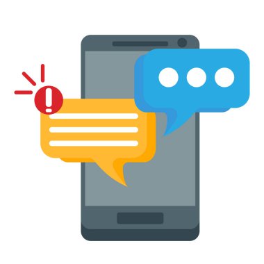 Yeni mesaj, bildirim, sohbet. Vektör.