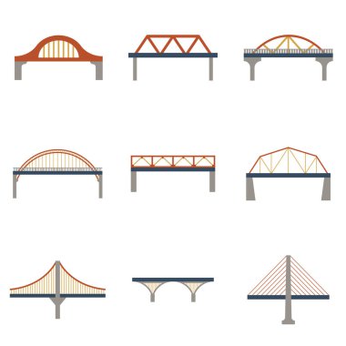İzole vektör köprüler Icons set