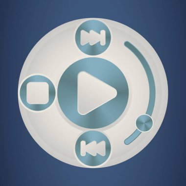 Ortam oynatıcı arayüz şablonu. Vektör illüstrasyonu