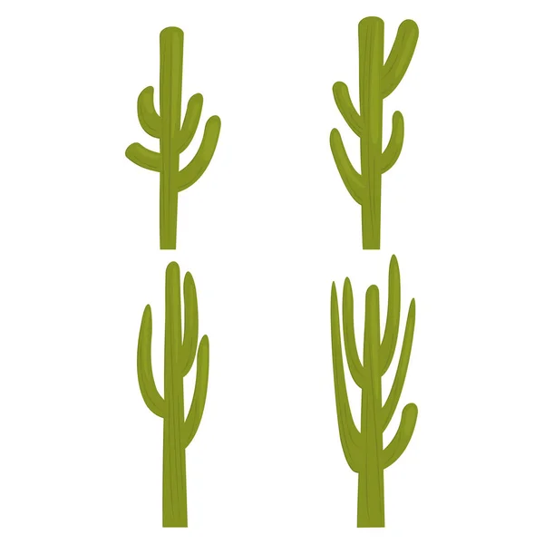 Set Icone Colori Cactus Web Design Mobile Illustrazione Vettoriale Piatta — Vettoriale Stock