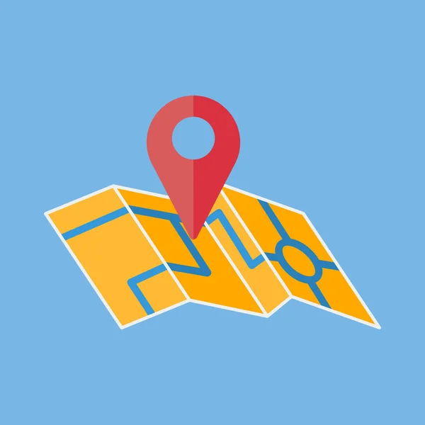 Une Carte Avec Marqueur Rouge Indicateur Localisation Pointeur Destination Image — Image vectorielle