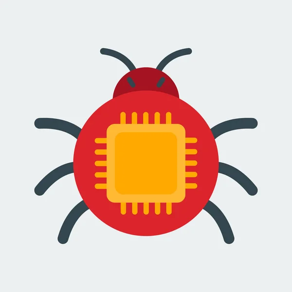 Computerbug Icoon Het Symbool Van Ontvoering Van Intellectuele Eigendom Het — Stockvector