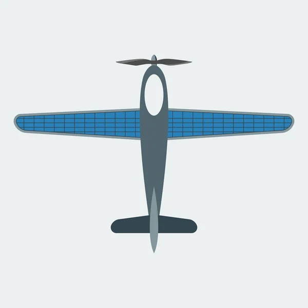 Het Icoon Van Het Vliegtuig Dat Aan Zonnepanelen Werkt Symbool — Stockvector