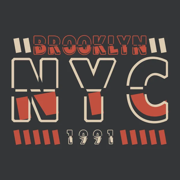 Нью Йорк Бруклин Закупки Оформления Футболки Баннера Плаката Далее Векторное — стоковый вектор