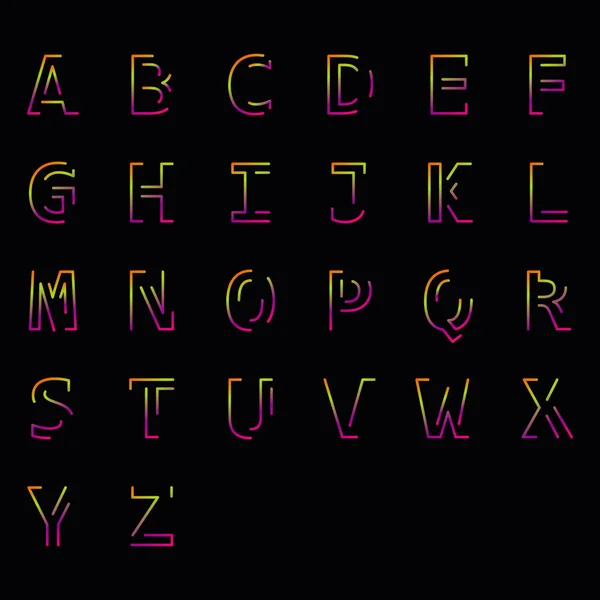Modern Linear Uppercase Latin Alphabet Design Minimalist Style Letters Vector — Stock Vector