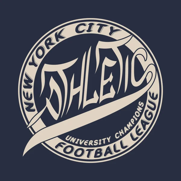Спортивная Типография New York Brooklyn Tee Print Shirt Graphics Vectors — стоковый вектор